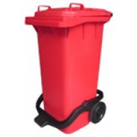 CCS-B120LT(P) :  ถังขยะพลาสติกขนาด 120  ลิตร  เท้าเหยียบ ฝาเรียบ มีล้อ