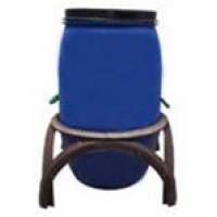 CCS-B120LT(ST2)+T :  ถังขยะทรงกระบอก ความจุ 120 ลิตร มีฝาสีดำ + ขาตั้งยางรถยนต์
