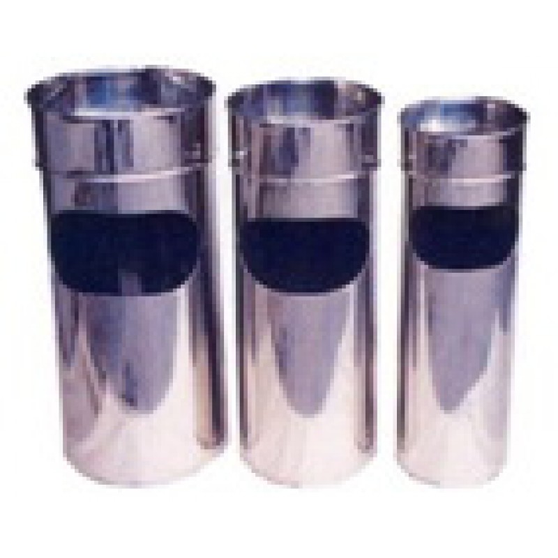 CCS-B1024(TSSKM)  :  ถังขยะสแตนเลสทรงกลม เสริมที่เขี่ยบุหรีคอลอย  10" x 24" in.