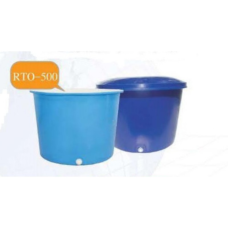 RTO-500-25  (กระบะ-ทรงกลม) :  กระบะ - ทรงกลม  ความจุ 500 ลิตร  ทรงกลม-ปากกว้าง ซ้อนกันได้