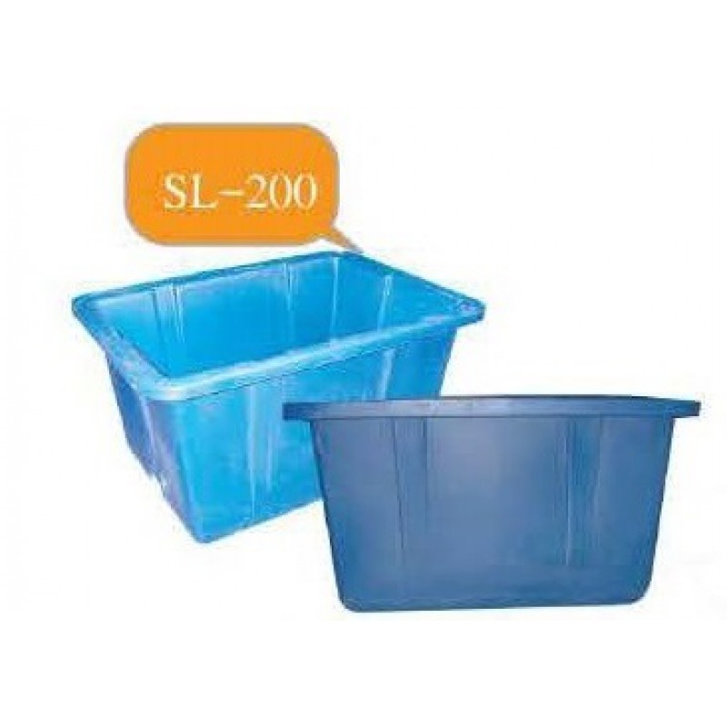 SL-200-12 (กระบะ-ทรงเหลี่ยม) :  กระบะ - ทรงเหลี่ยม  ความจุ 200 ลิตร  ทรงสี่เหลี่ยมมีลอน ปากกว้าง  ซ้อนกันได้