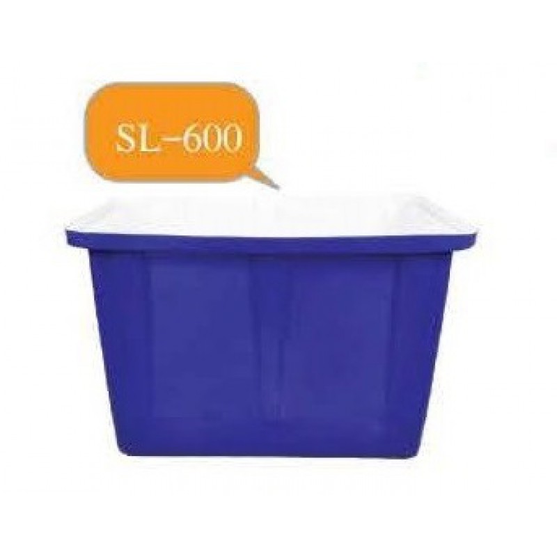 SL-600-15 (กระบะ-ทรงเหลี่ยม) :  กระบะ - ทรงเหลี่ยม  ความจุ 600 ลิตร  ทรงสี่เหลี่ยมมีลอน ปากกว้าง  ซ้อนกันได้
